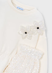 Conjunto Short Lentejuelas Crema Mayoral estilo