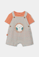 Conjunto Overol Cuadros Sol Naranja Boboli estilo