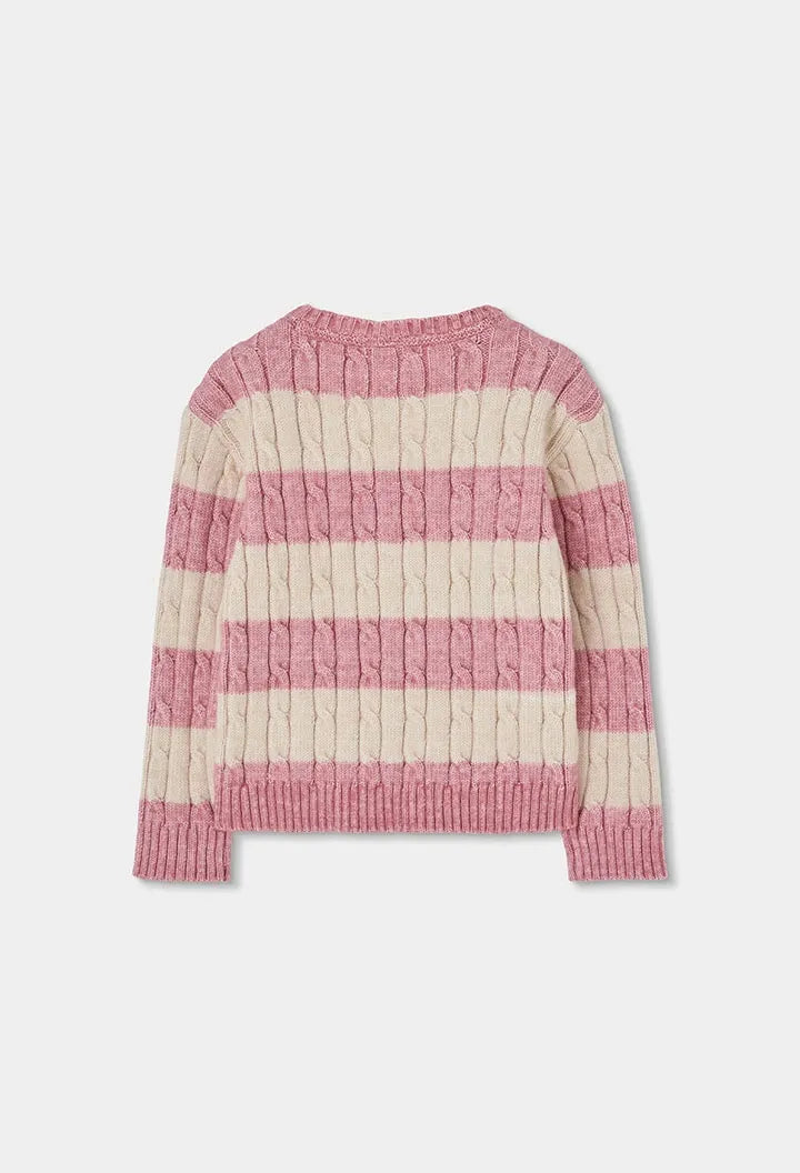 Saco Trenzado Combinado Rosa Boboli Moda