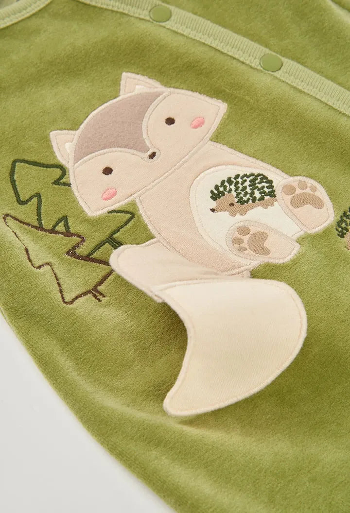 Pijama Enteriza Interactivo Bordado Zorro Verde Boboli estilo
