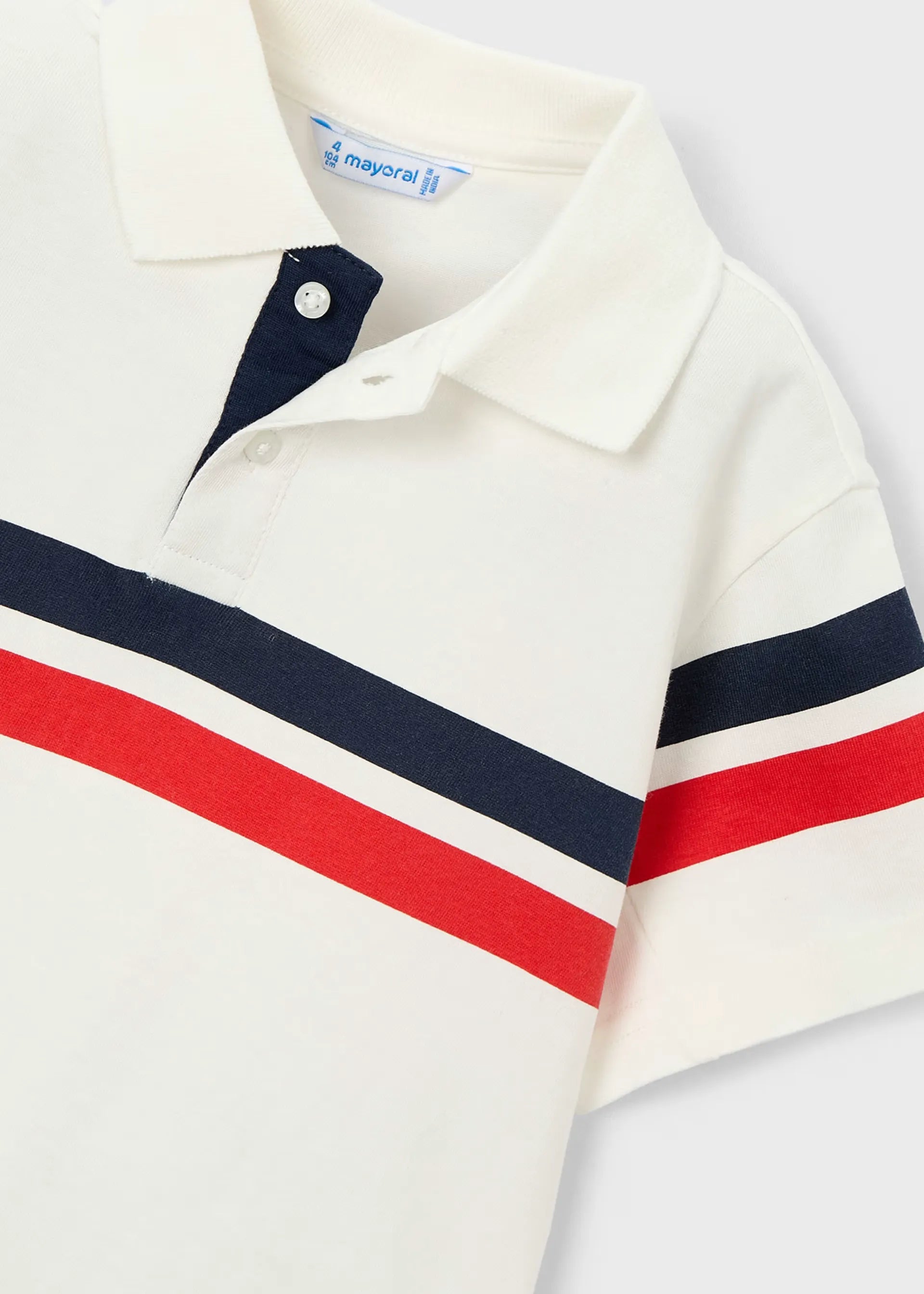 Polo Detalle Rayas Rojo Blanco Mayoral detalle