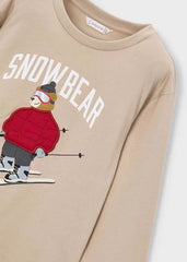 Camiseta Manga Larga Oso Beige Mayoral Detalle