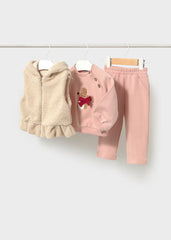 Conjunto 3 Piezas Chaleco Ovejero Rosa Mayoral