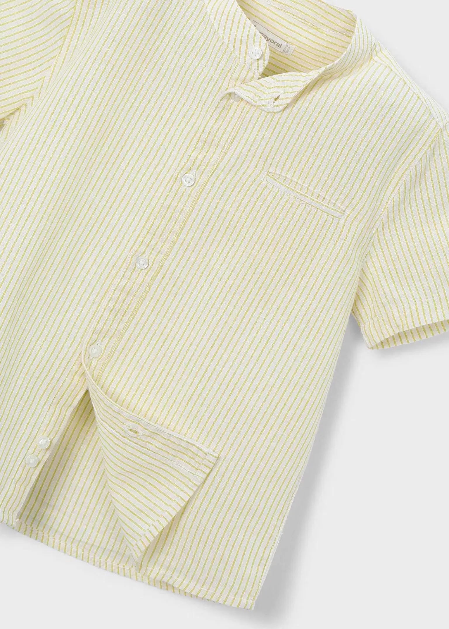 Camisa Cuello Mao Lino Amarillo Mayoral detalle