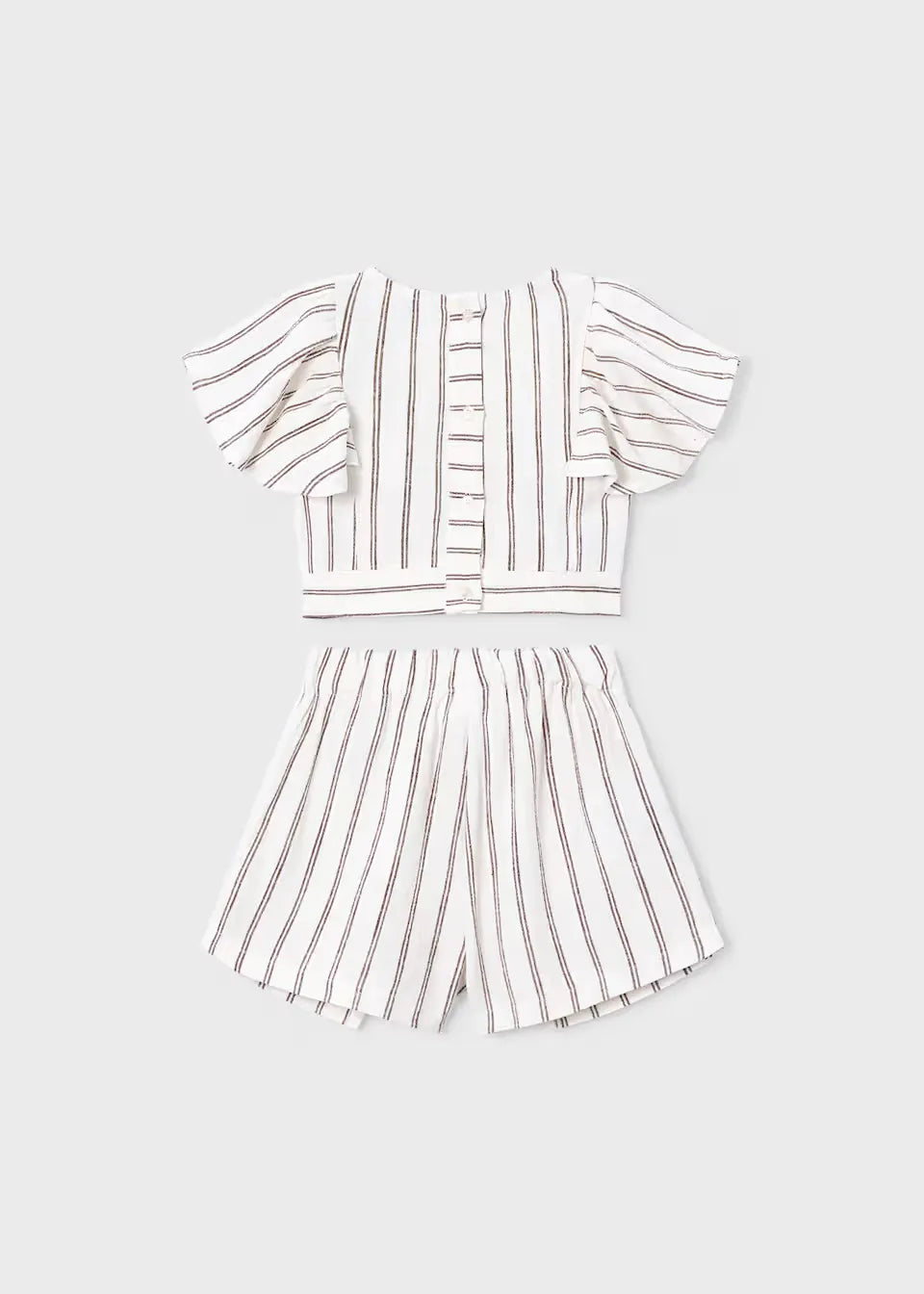Conjunto Falda Short Rayas Café Mayoral detalle