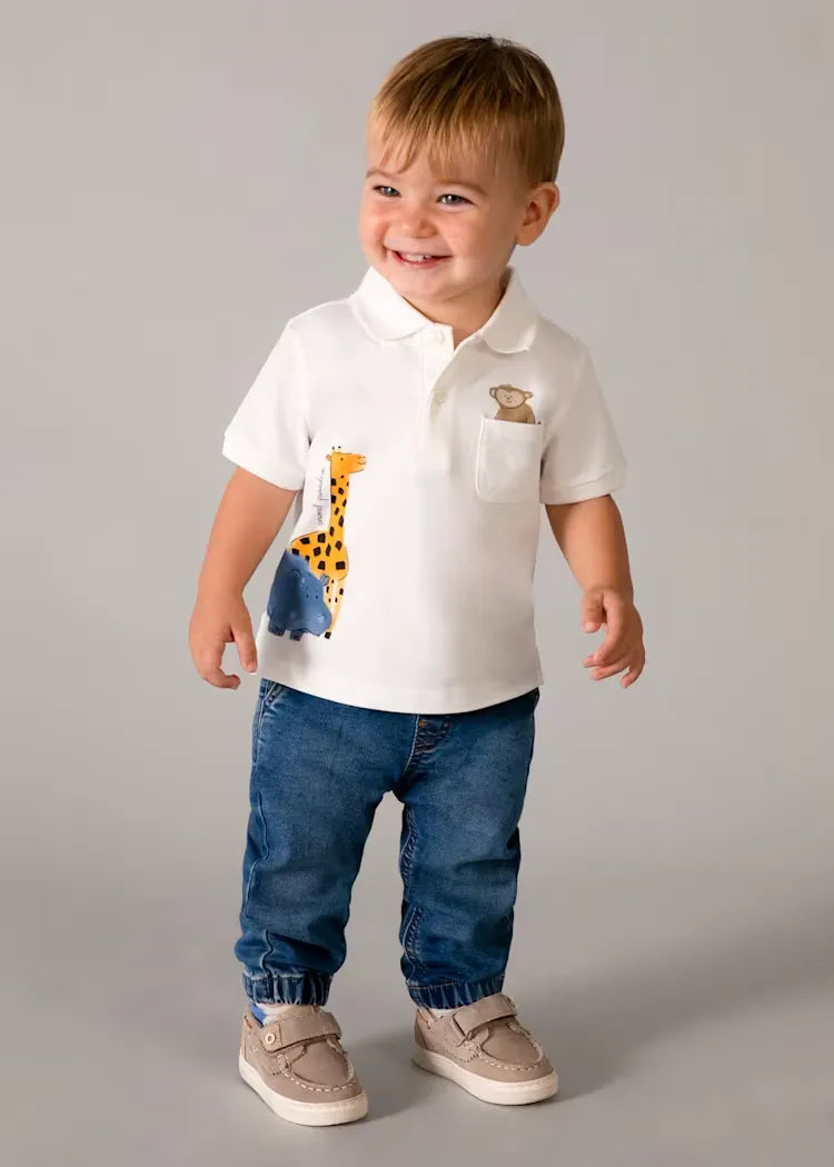 Polo Estampado Animales Blanco Mayoral niño