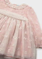Vestido Tul Cuello Rosa Mayoral detalle