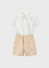 Conjunto Camisa Bermuda Lino Verde Mayoral