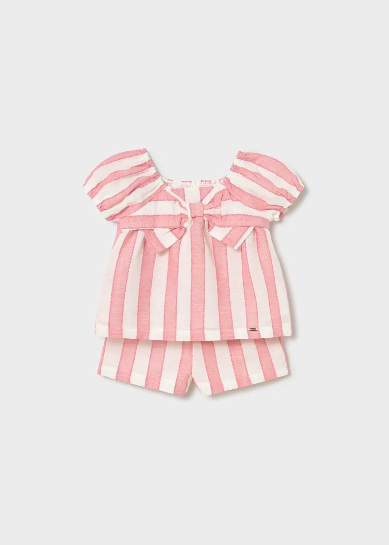 Conjunto Short Blusa Rayas Rosa Mayoral