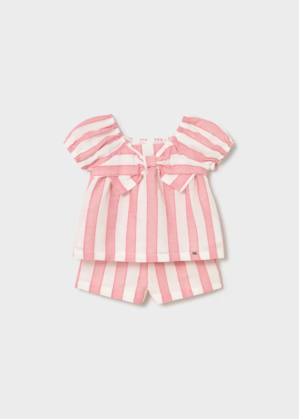Conjunto Short Blusa Rayas Rosa Mayoral