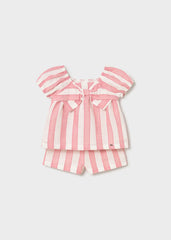 Conjunto Short Blusa Rayas Rosa Mayoral