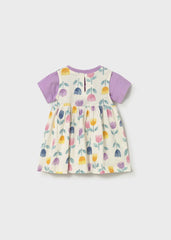 Vestido con Chaqueta Flores Lila Mayoral estilo