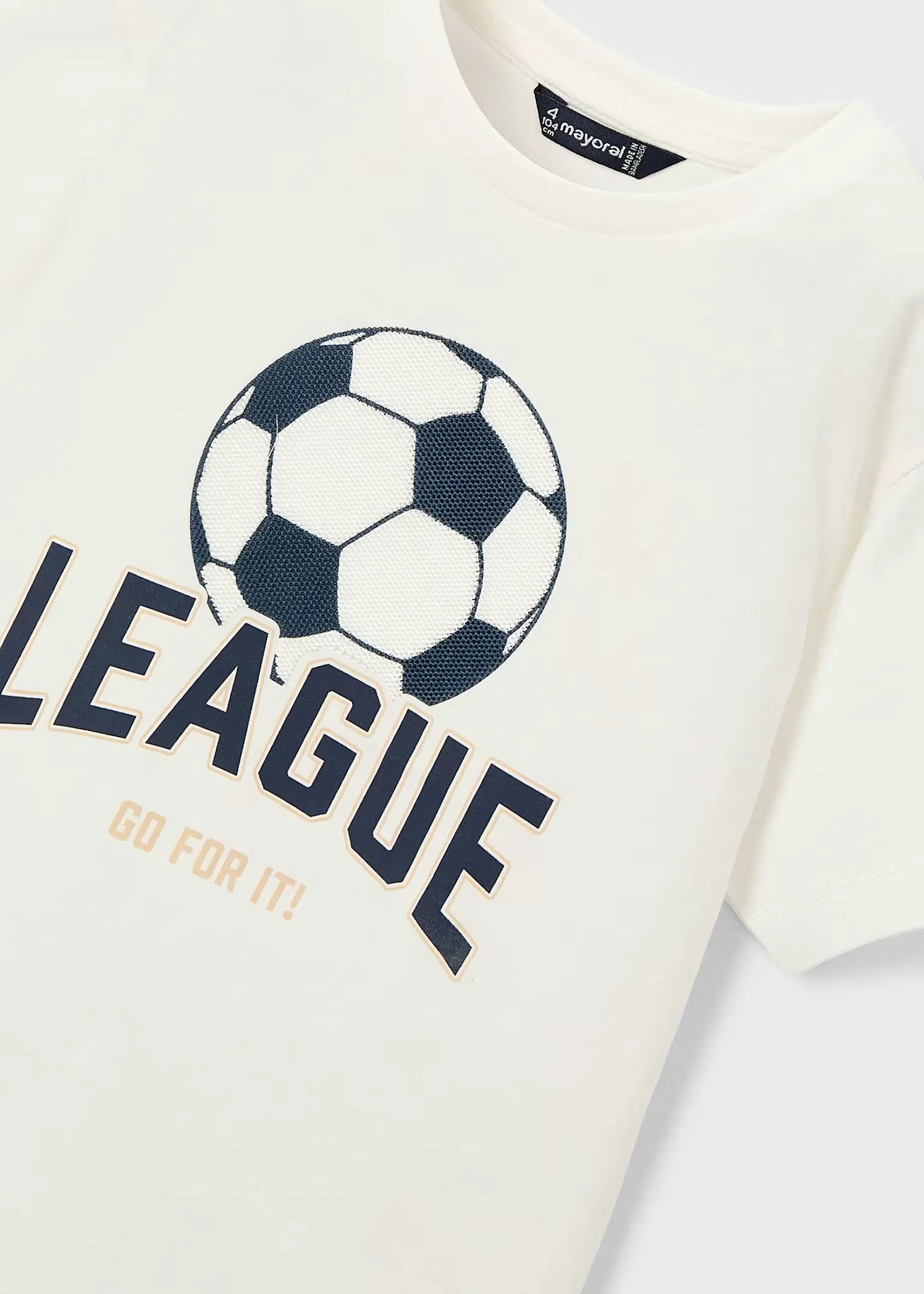 Camiseta Estampado Fútbol Blanco Mayoral detalle