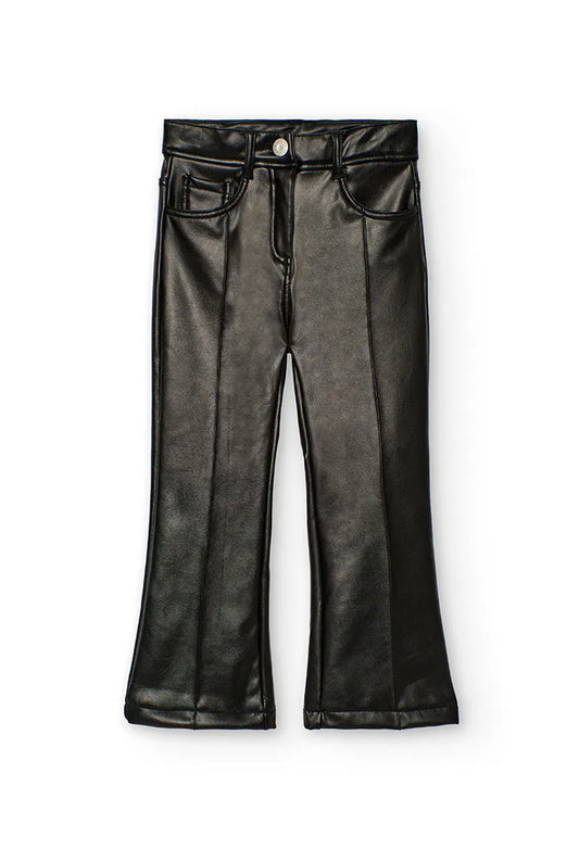 Pantalón Cuerina Negro Boboli
