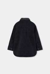 Vestido Denim Cuello Brillos Negro Boboli Detalle
