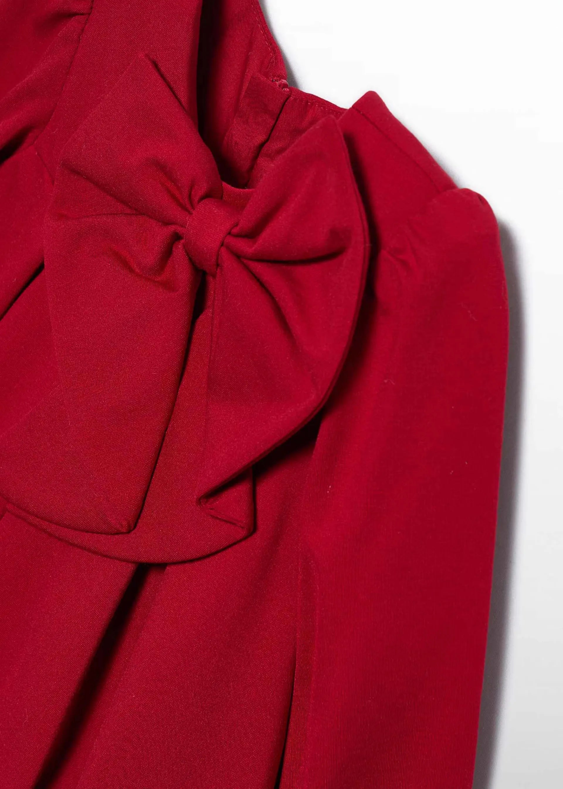 Vestido Milano Moño Cuello Rojo Abel & Lula Detalle
