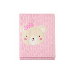 Cobija Corazones Oso Rosa
