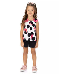 Conjunto Short Blusa Mariposas Puntos Kyly modelo