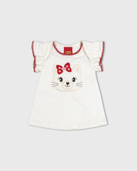 Conjunto Short Gato Moño Rojo Kyly Blusa