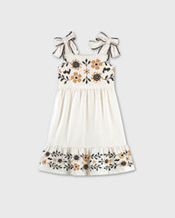 Vestido Detalle Lazo  Blanco Nanai