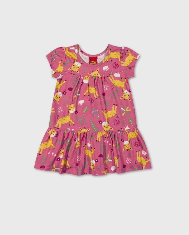 Vestido Estampado Jirafa Kyly Rosa