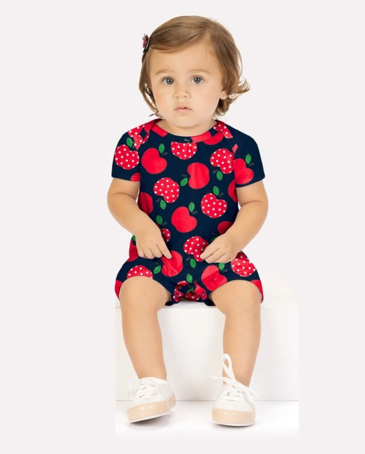 Mameluco Estampado Manzanas Navy Kyly modelo
