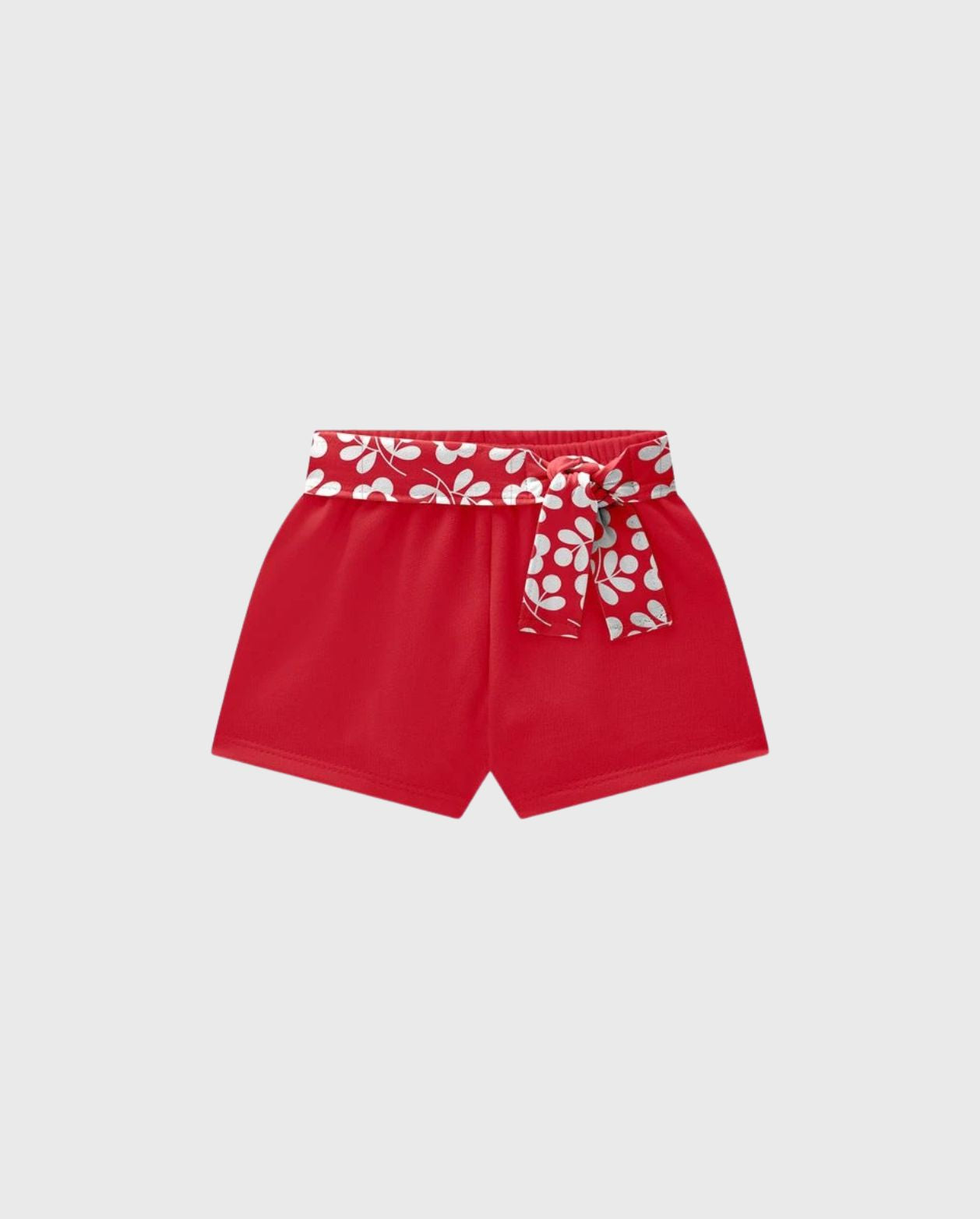 Conjunto Short Blusa Flores Rojo Kyly detalle