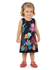 Vestido Estampado Animales del Mar Navy Kyly MODELO