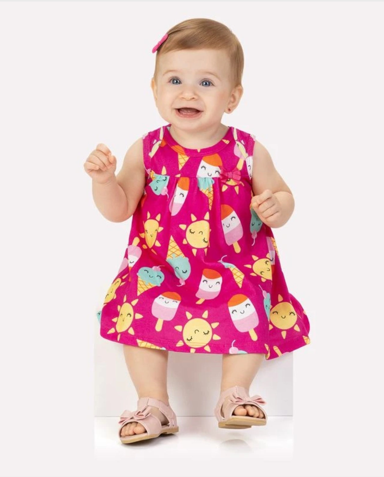 Vestido Estampado Helado Fucsia Milon modelo