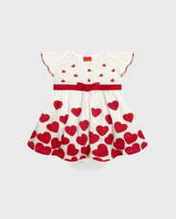 Vestido Estampado Corazones Rojo Kyly
