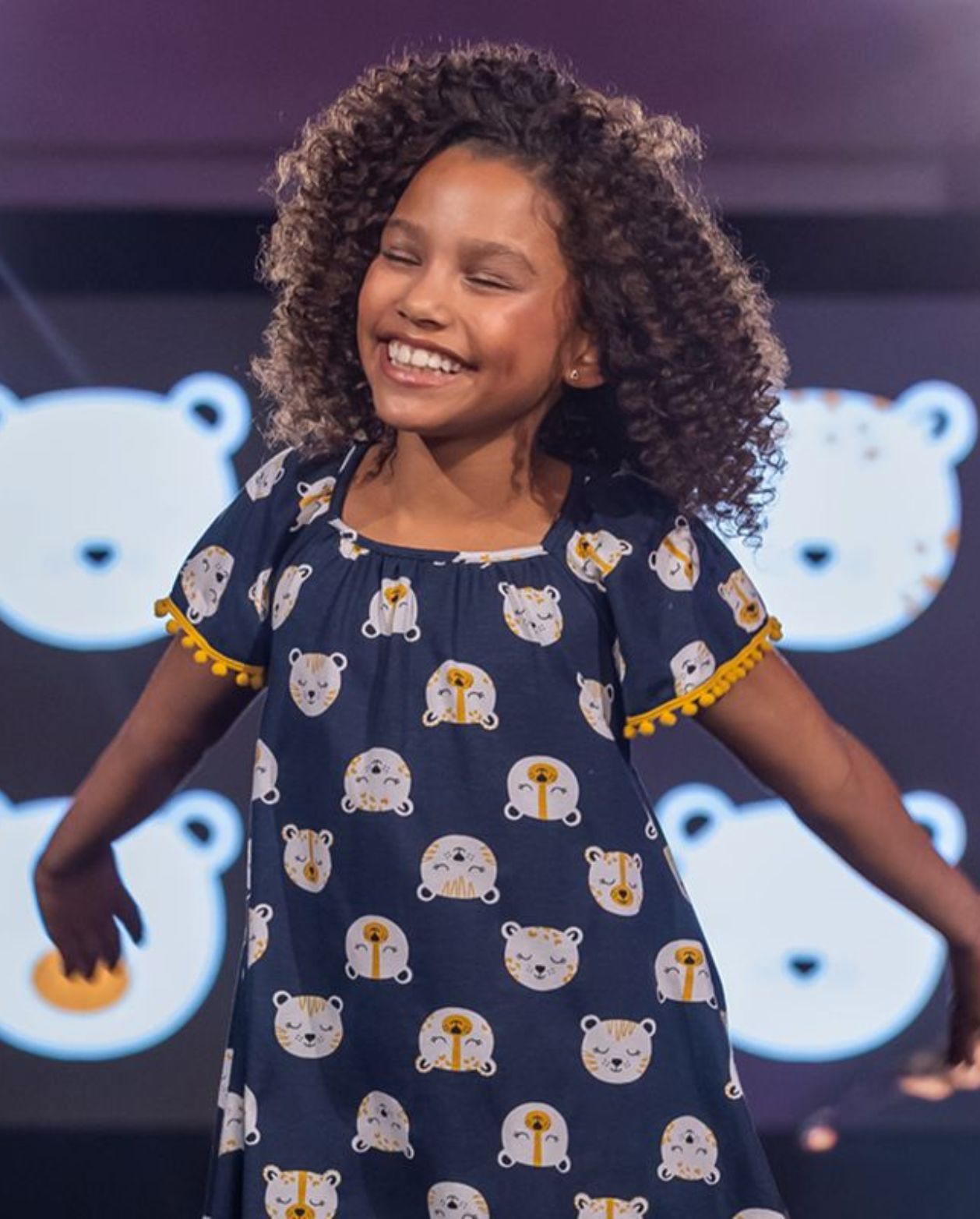 Vestido Estampado Caras Animales Navy Kyly niña