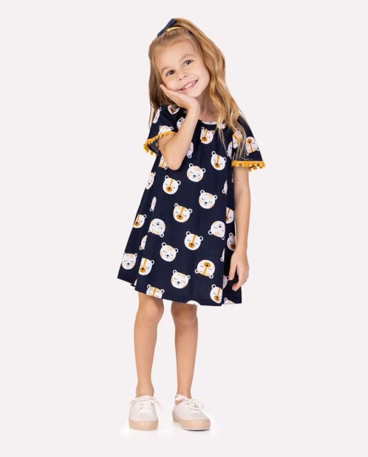 Vestido Estampado Caras Animales Navy Kyly MODELO