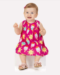 Vestido Estampado Helado Fucsia Milon modelo