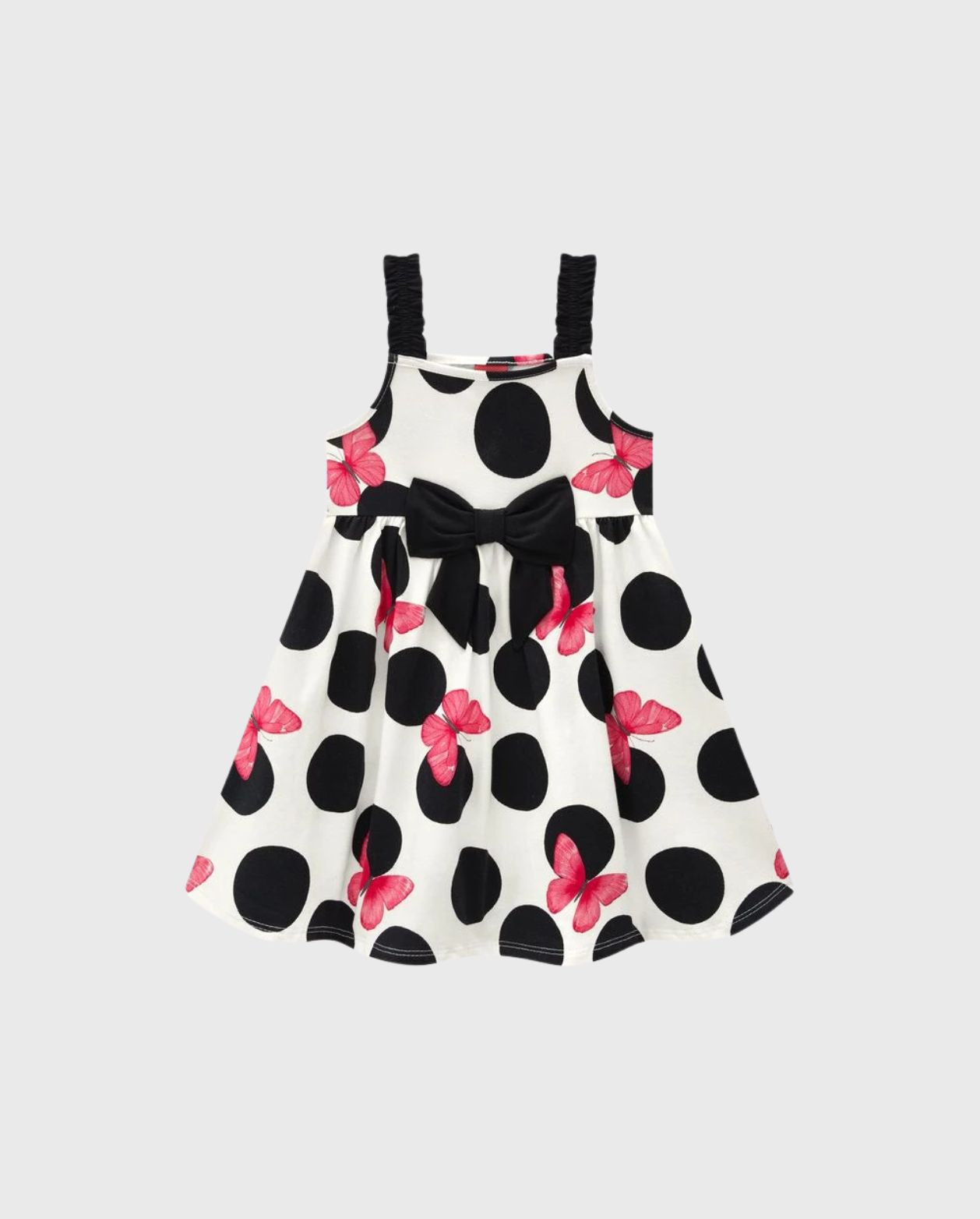 Vestido Estampado Mariposas Rosa Negro Kyly