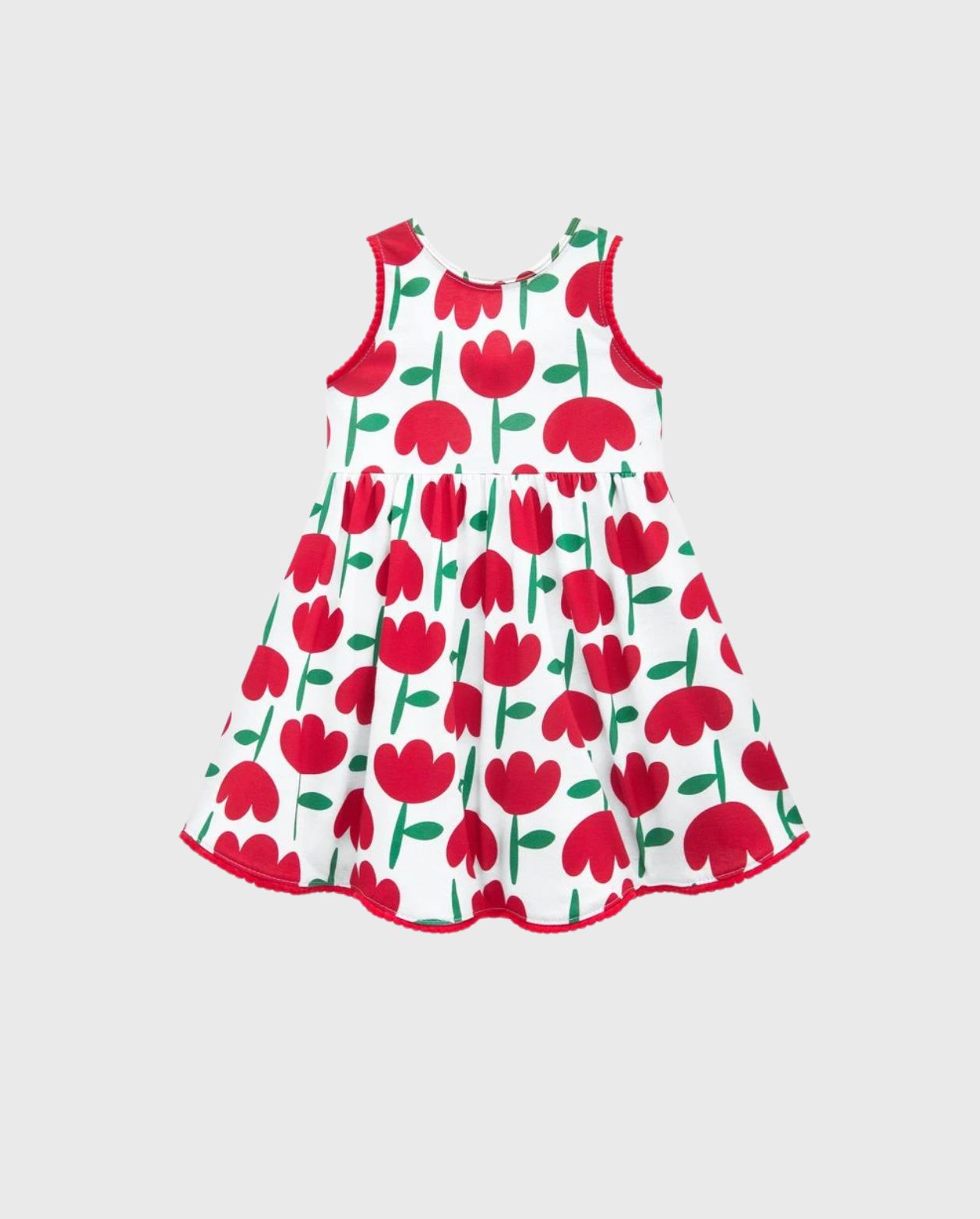 Vestido Estampado Tulipanes Rojo Kyly