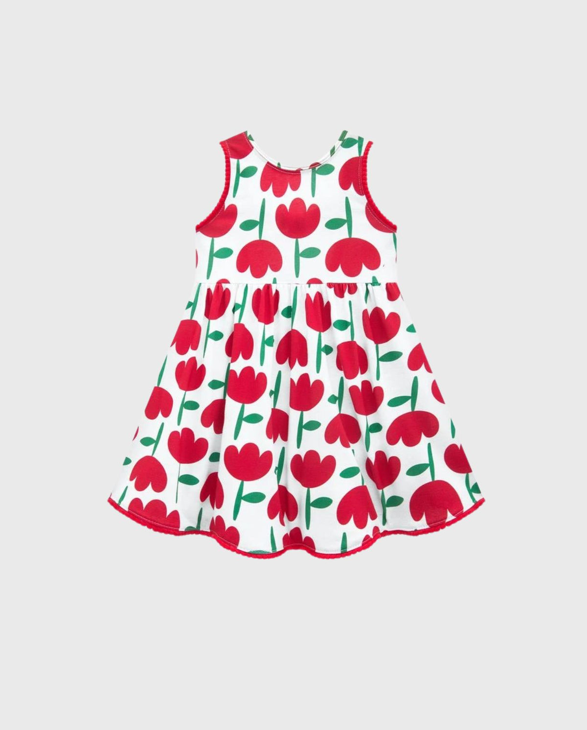 Vestido Estampado Tulipanes Rojo Kyly