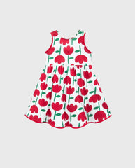 Vestido Estampado Tulipanes Rojo Kyly