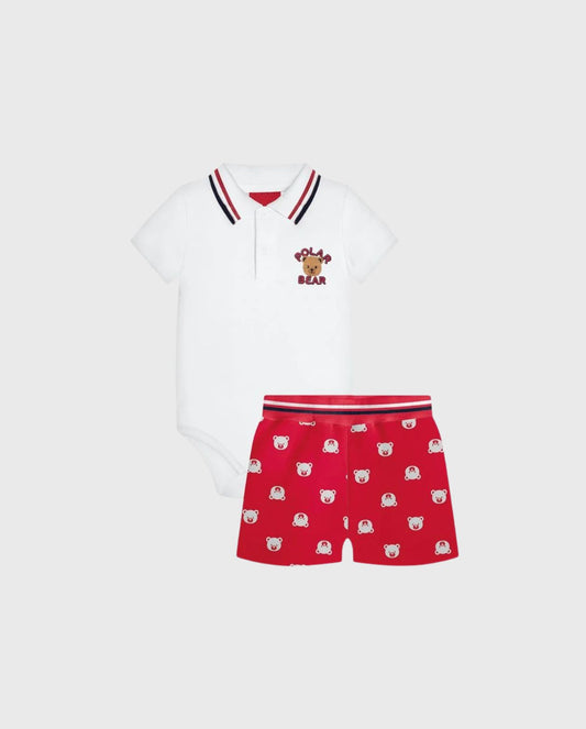 Conjunto Body y Bermuda Osos Rojo Kyly