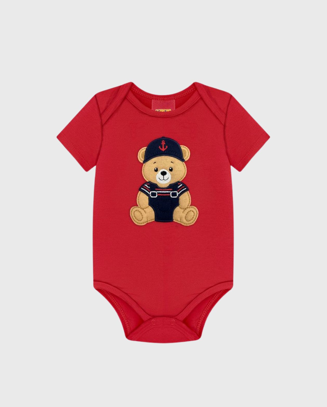 Conjunto Body y Bermuda Bordado Oso Rojo Kyly estilo