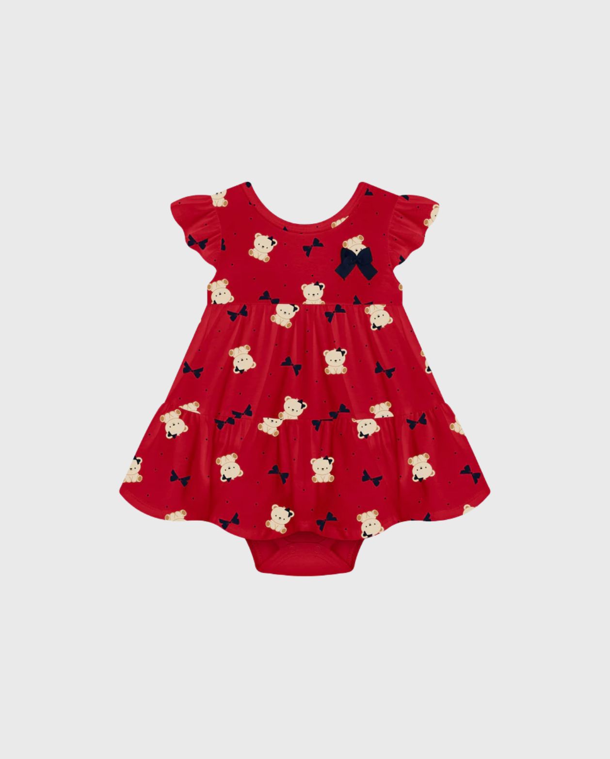 Vestido Estampado Osos Rojo Milon