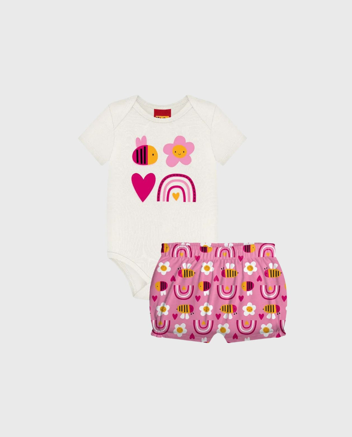 Conjunto Short Body Abeja Rosa Kyly 