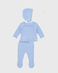 Primer Día Tricot Botones Azul