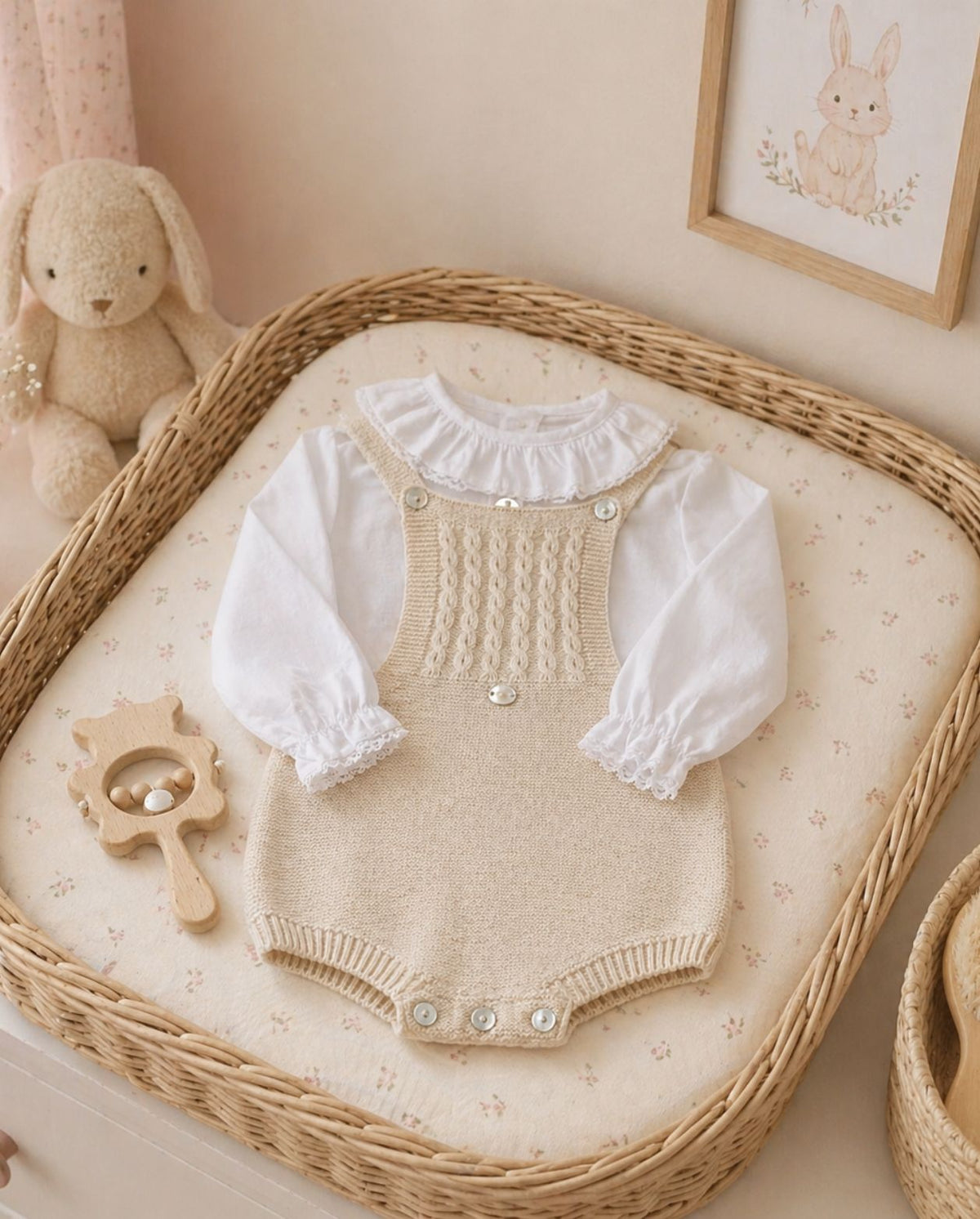Conjunto Manga Larga Peto Beige