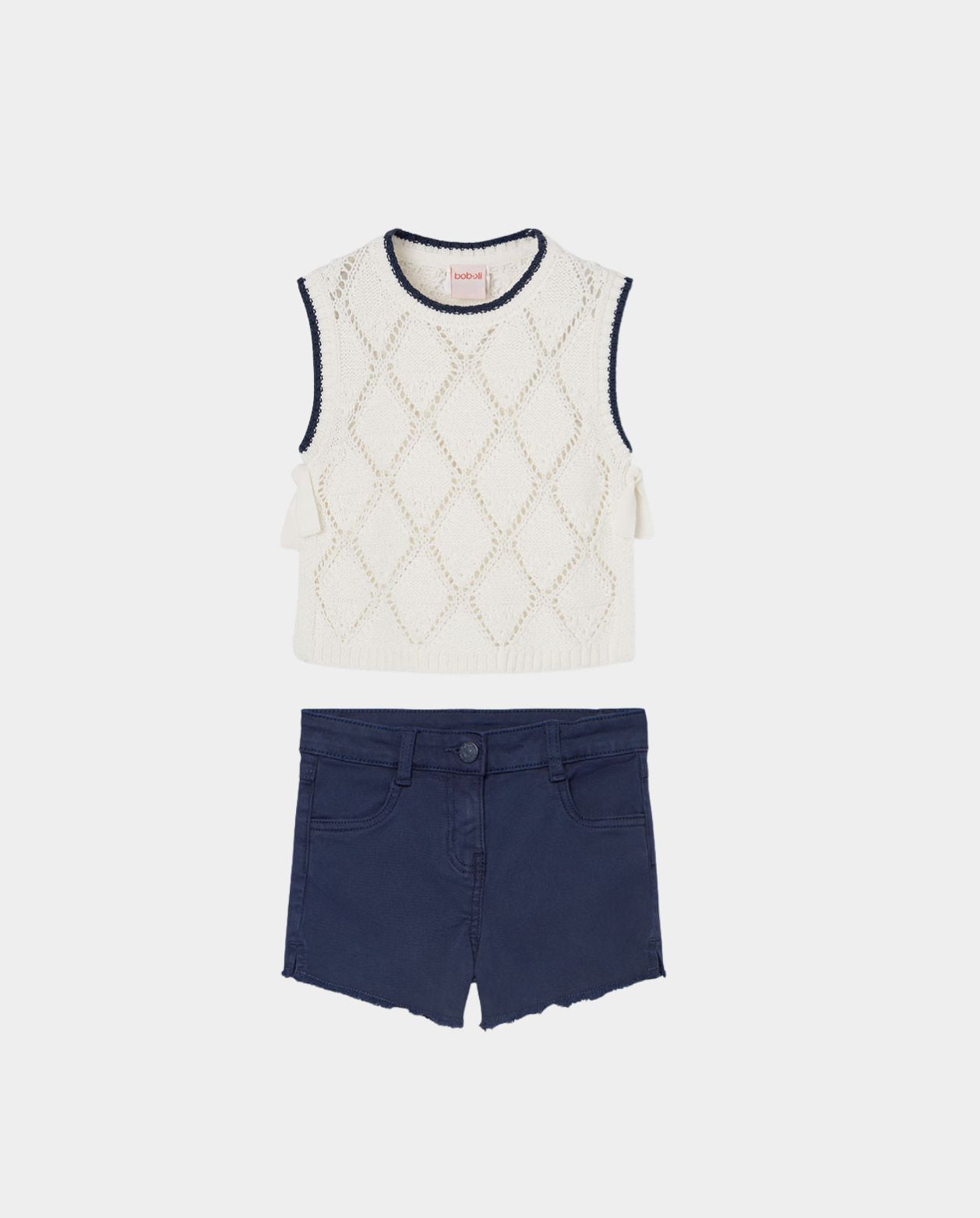 Conjunto Short y Blusa Tejida Navy Boboli 