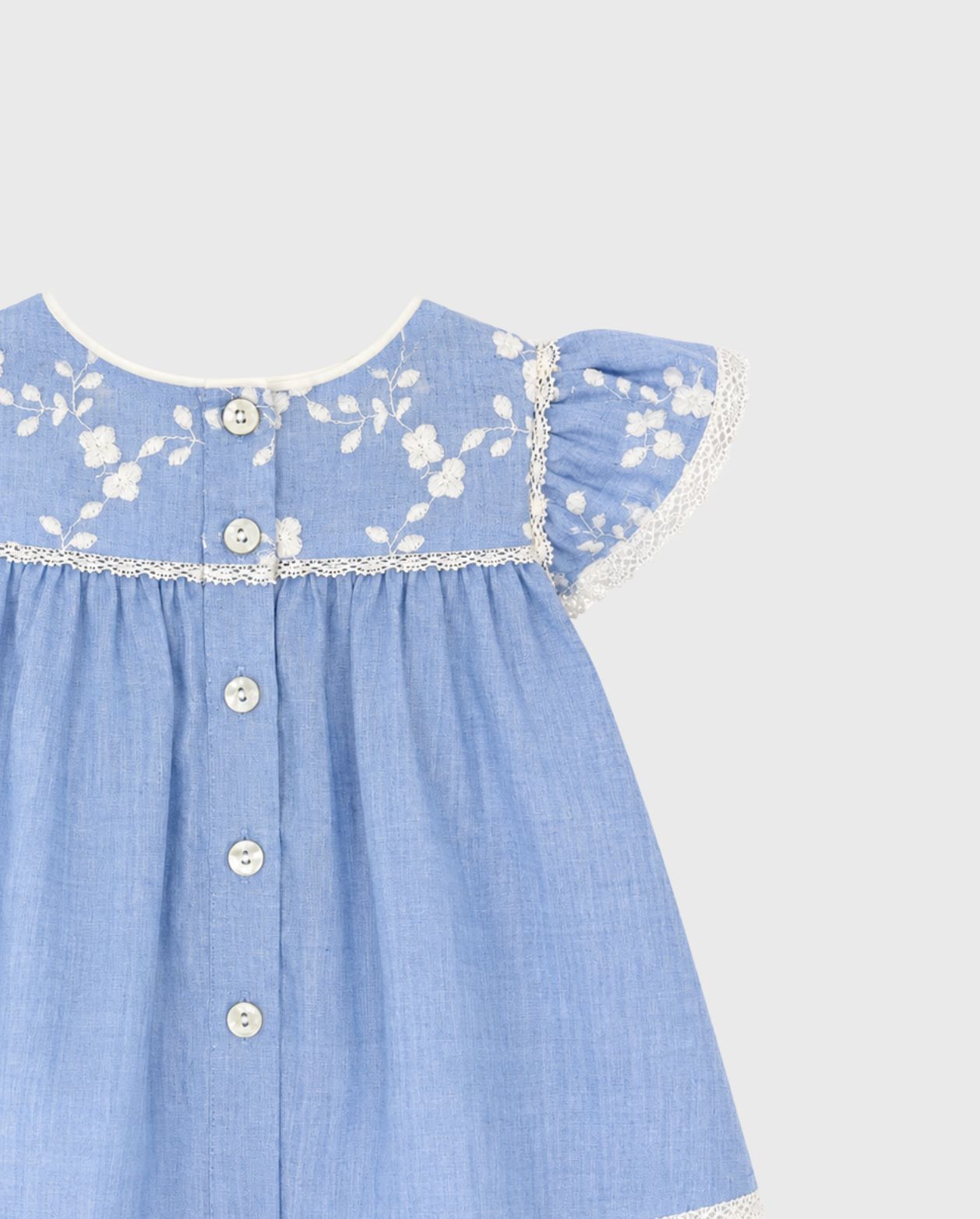Vestido Detalle Bordado Azul Martín Aranda
