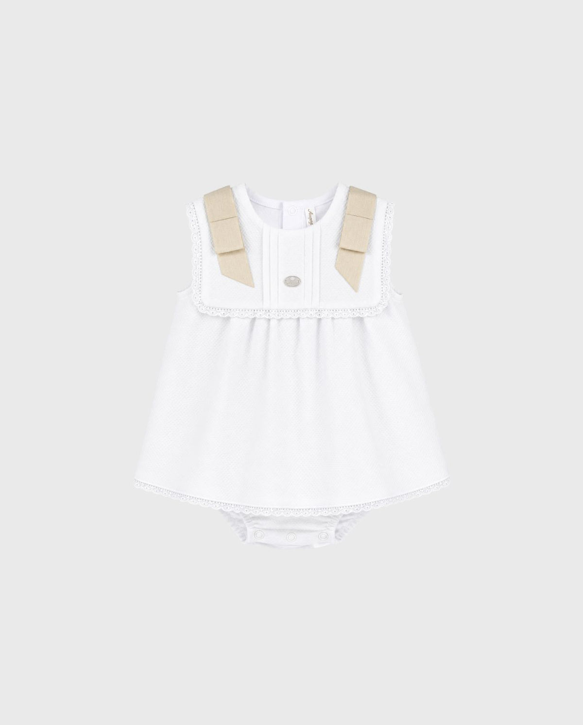 Vestido con Panty Detalle Pecho Blanco Martín Aranda