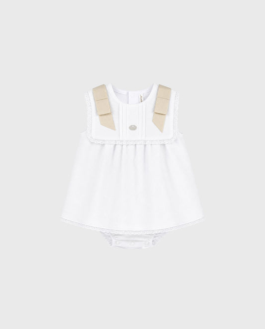 Vestido con Panty Detalle Pecho Blanco Martín Aranda