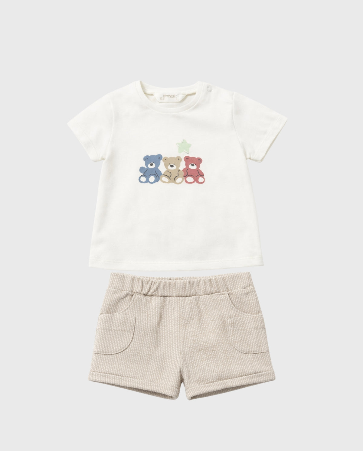 Conjunto Bermuda Osos Beige Mayoral