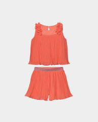 Conjunto Short Plisado Naranja Boboli 