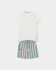Conjunto Bermuda Rayas Camisa Manga Corta Boboli 